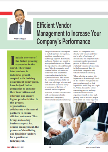 Efficient vendor management to increase your company's perormance